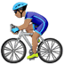 🚴🏽‍♂️ man biking: medium skin tone display on Apple